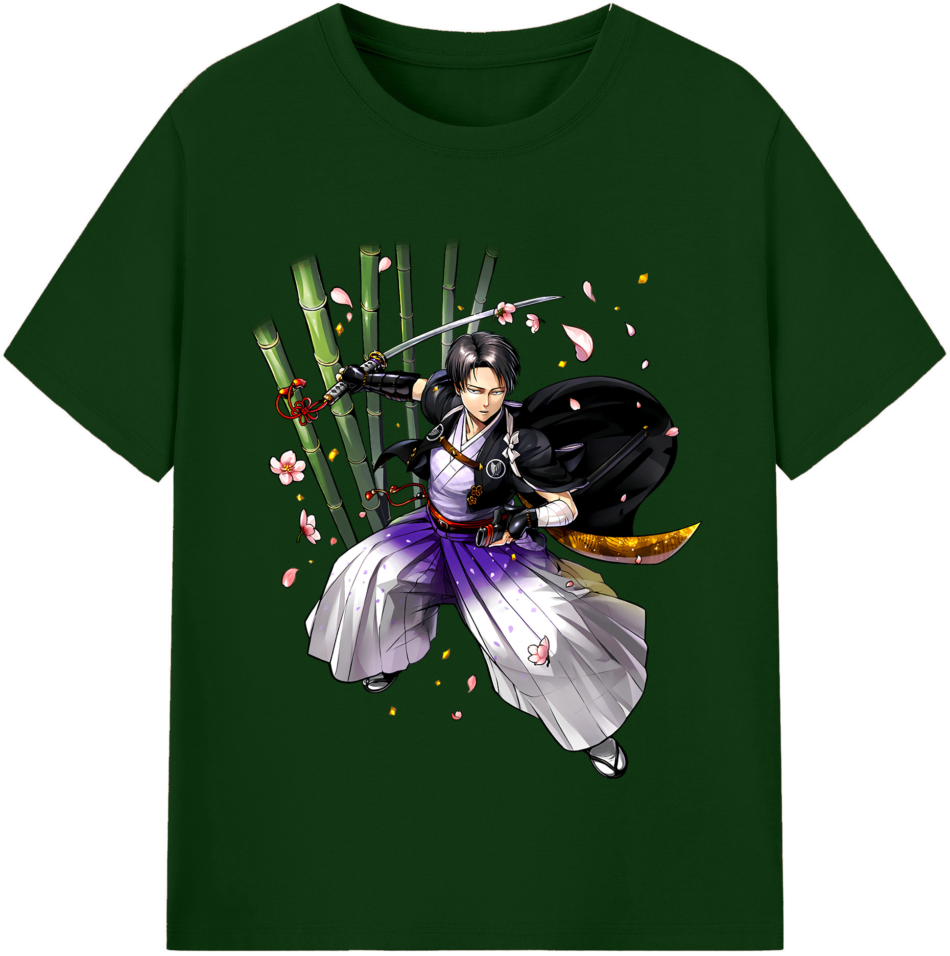 （画像用） 進撃の巨人 リヴァイ·アッカーマン Attack on Titan Levi Ackerman 綿100％半袖Tシャツ（フロントプリント）